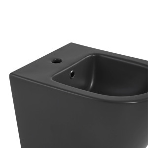 Комплект Qtap Robin Anthracite 3 в 1: унитаз подвесной Ultra Quiet + биде подвесное + раковина накладная QTROBAN49157