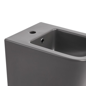 Комплект Qtap Tern Anthracite 3 в 1: підвісний унітаз Ultra Quiet + біде підвісне + раковина накладна QTROBAN49157