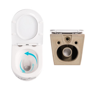 Комплект Qtap Robin Marble 3 в 1: унитаз подвесной Ultra Quiet + биде подвесное + раковина накладная QTROBMR49160
