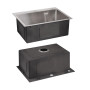 Акционный набор Lidz: мойка H5045 интегрированная Brushed Steel 3,0/1,0 мм + Смеситель Aria для кухни с гибким изливом (k35) Grey