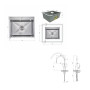 Акционный набор Lidz: мойка H6050H интегрированная Decor Honeycomb 2,5/0,5 мм LDH6050DEC48370 + Смеситель Aria для кухни с гибким изливом (k35) Grey