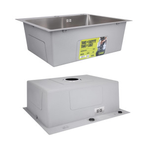 Акционный набор Lidz: мойка H6050H интегрированная Decor Honeycomb 2,5/0,5 мм LDH6050DEC48370 + Смеситель Aria для кухни с гибким изливом (k35) Grey