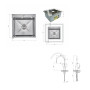 Акционный набор Lidz: мойка H5050H интегрированная Decor Honeycomb 2,5/0,5 мм LDH5050DEC48365 + Смеситель Aria для кухни с гибким изливом (k35) Grey