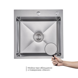 Акционный набор Lidz: мойка H5050H интегрированная Decor Honeycomb 2,5/0,5 мм LDH5050DEC48365 + Смеситель Aria для кухни с гибким изливом (k35) Grey
