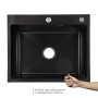 Акционный набор Lidz: мойка интегрированная Decor Black PVD Honeycomb 2,5/0,5 мм + Смеситель Aria для кухни с гибким изливом (k35) Black