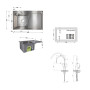 Акционный набор Lidz: мойка H7849R интегрированная крыло справа Brushed Steel 3,0/1,0 мм + Смеситель Aria для кухни с гибким изливом (k35) Grey
