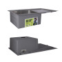 Акционный набор Lidz: мойка H7849R интегрированная крыло справа Brushed Steel 3,0/1,0 мм + Смеситель Aria для кухни с гибким изливом (k35) Grey