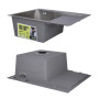 Акционный набор Lidz: мойка H6350R интегрированная крыло справа Brushed Steel 3,0/1,0 мм + Смеситель Aria для кухни с гибким изливом (k35) Grey
