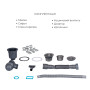 Акционный набор Lidz: мойка H6350R интегрированная крыло справа Brushed Steel 3,0/1,0 мм + Смеситель Aria для кухни с гибким изливом (k35) Grey