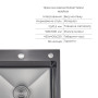 Акционный набор Lidz: мойка интегрированная Decor Black PVD Honeycomb 2,5/0,5 мм + Смеситель Aria для кухни с гибким изливом (k35) Black