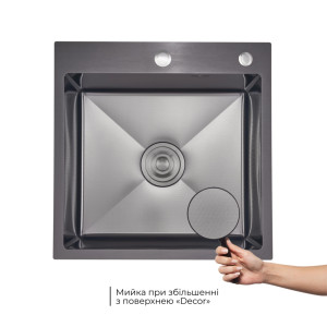 Акционный набор Lidz: мойка интегрированная Decor Black PVD Honeycomb 2,5/0,5 мм + Смеситель Aria для кухни с гибким изливом (k35) Black