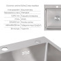 Акционный набор Lidz: мойка H5050 интегрированная Brushed Steel 3,0/1,0 мм + Смеситель Aria для кухни с гибким изливом (k35) Grey