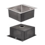 Акционный набор Lidz: мойка H5050 интегрированная Brushed Steel 3,0/1,0 мм + Смеситель Aria для кухни с гибким изливом (k35) Grey