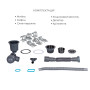 Акционный набор Lidz: мойка H7849BR интегрированная крыло справа Brushed Black PVD 3,0/1,0 мм + Смеситель Aria для кухни с гибким изливом (k35) Black