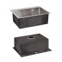 Акционный набор Lidz: мойка H6050 интегрированная Brushed Steel 3,0/1,0 мм + Смеситель Aria для кухни с гибким изливом (k35) Grey