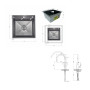 Акционный набор Lidz: мойка H4545 Black PVD Decor 2,5/0,5 мм + Смеситель Aria для кухни с гибким изливом (k35) Black
