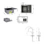 Акционный набор Lidz: мойка H6350BR интегрированная крыло справа Brushed Black PVD 3,0/1,0 мм + Смеситель Aria для кухни с гибким изливом (k35) Black