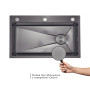 Акционный набор Lidz: мойка интегрированная Decor Black PVD Honeycomb 3,0/1,0 мм  + Смеситель Aria для кухни с гибким изливом (k35) Black