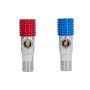 Комплект угловых кранов (круг, красный+синий) Thermo Alliance Standart 1/2"НН, нерж, хром, керам. букса TAS350W1515RB
