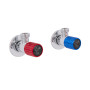Комплект угловых кранов (круг, красный+синий) Thermo Alliance Standart 1/2"НН, нерж, хром, керам. букса TAS350W1515RB