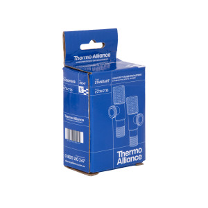 Комплект угловых кранов Thermo Alliance Standart (круг, черный) 1/2"НН, нерж, хром, керам. букса TAS350W1515B