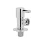 Кран угловой Thermo Alliance Standart  (палочка) 1/2"Нх3/4"Н, нерж, хром, керам. букса TAS349W1520