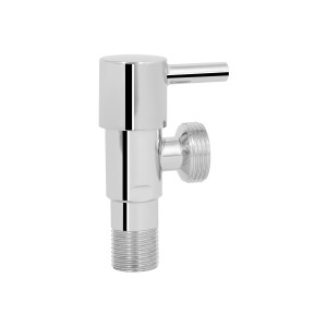 Кран угловой Thermo Alliance Standart  (палочка) 1/2"Нх3/4"Н, нерж, хром, керам. букса TAS349W1520