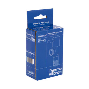 Кран угловой Thermo Alliance Standart  (палочка) 1/2"Нх3/4"Н, нерж, хром, керам. букса TAS349W1520
