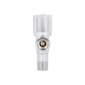 Кран угловой Thermo Alliance Standart (круг) 1/2"Нх3/4"Н, нерж, хром, керам. букса TAS351W1520