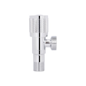 Кран угловой Thermo Alliance Standart (круг) 1/2"Нх3/4"Н, нерж, хром, керам. букса TAS351W1520