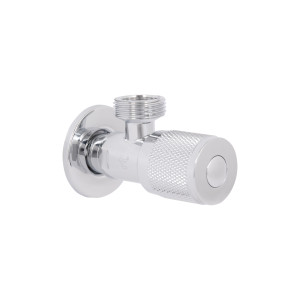 Кран угловой Thermo Alliance Standart (круг) 1/2"Нх3/4"Н, нерж, хром, керам. букса TAS351W1520