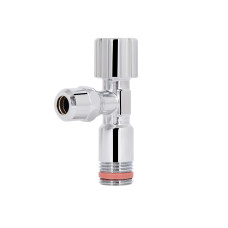Кран угловой Thermo Alliance Forte вентельный 1/2"Нх3/8"Н с переходником M10, хром TAF341W159