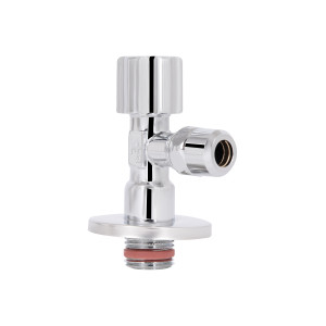 Кран угловой Thermo Alliance Forte вентельный 1/2"Нх3/8"Н с переходником M10, хром TAF341W159