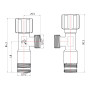 Кран угловой Thermo Alliance Forte вентельный 1/2"НН, хром TAF341W1515