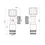 Кран угловой Thermo Alliance Forte вентельный 1/2"Н×3/4"Н, хром TAF341W1520