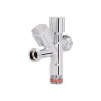 Кран кутовий подвійний  Thermo Alliance Forte 1/2"З х 1/2"З х 3/4"З, хром TAF187W151520