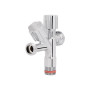 Кран угловой Thermo Alliance Forte двойной вентельный 1/2"Н х 1/2"Н х 3/4"Н, хром TAF187W151520