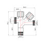 Кран угловой Thermo Alliance Forte двойной вентельный 1/2"Н х 1/2"Н х 3/4"Н, хром TAF187W151520