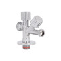 Кран угловой Thermo Alliance Forte двойной вентельный 1/2"Н х 1/2"Н х 3/4"Н, хром TAF187W151520