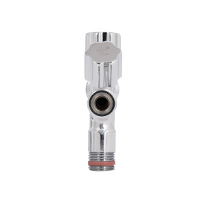 Кран угловой Thermo Alliance Forte двойной вентельный 1/2"Н х 1/2"Н х 3/4"Н, хром TAF187W151520