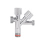 Кран угловой Thermo Alliance Forte двойной вентельный 1/2"Н х 1/2"Н х 3/4"Н, хром TAF187W151520
