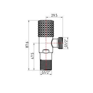 Комплект угловых кранов Thermo Alliance Standart (круг, белый) 1/2"НН, нерж, хром, керам. букса TAS350W1515W