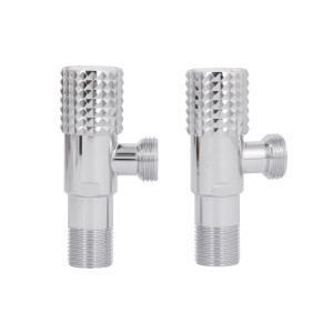 Комплект угловых кранов Thermo Alliance Standart (круг, белый) 1/2"НН, нерж, хром, керам. букса TAS350W1515W