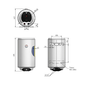Электрический водонагреватель Thermo Alliance Spectra 50 л вертикальный, мокрий ТЕН 1,5 кВт, d 435 мм
