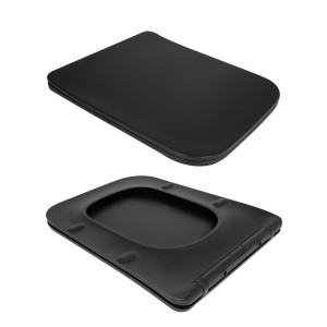 Унитаз подвесной Qtap Gemini Ultra Quiet 485×340×350 мм, Matt Black, с сиденьем Slim Duroplast / Soft-close / Quick Release QTGEM28BLM50505