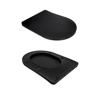 Унитаз подвесной Qtap Taurus Ultra Quiet 515×360×350 мм, Matt Black, с сиденьем Slim Duroplast / Soft-close / Quick Release QTTAU28BLM50504