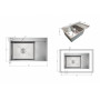 Мойка для кухни интегрированная Lidz Handmade Max 500 H7849R Brushed Steel, 3,0/1,0 мм, крыло справа, увеличенная чаша LDH7849RBRU49464