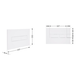 Клавиша смыва Qtap Standard 152x236x28 мм, White, линейная QTSTD164W49471