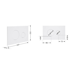 Клавиша смыва Qtap Standard 152x236x28 мм, White, круглая QTSTD164W49468