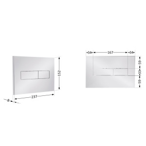 Клавиша смыва Qtap Standard 152x236x28 мм, Chrome, линейная QTSTD164CRM49472
